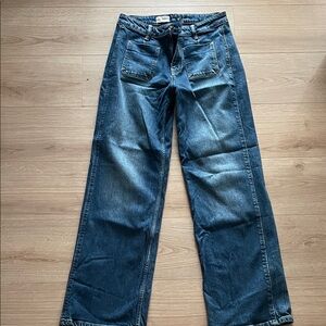 PILCRO Blue Denim Wide-Leg Jeans